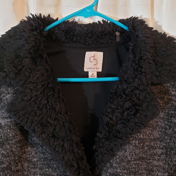 DB Faux Fur Knit Button Down Pea Coat - Medium - Picture 3 of 10